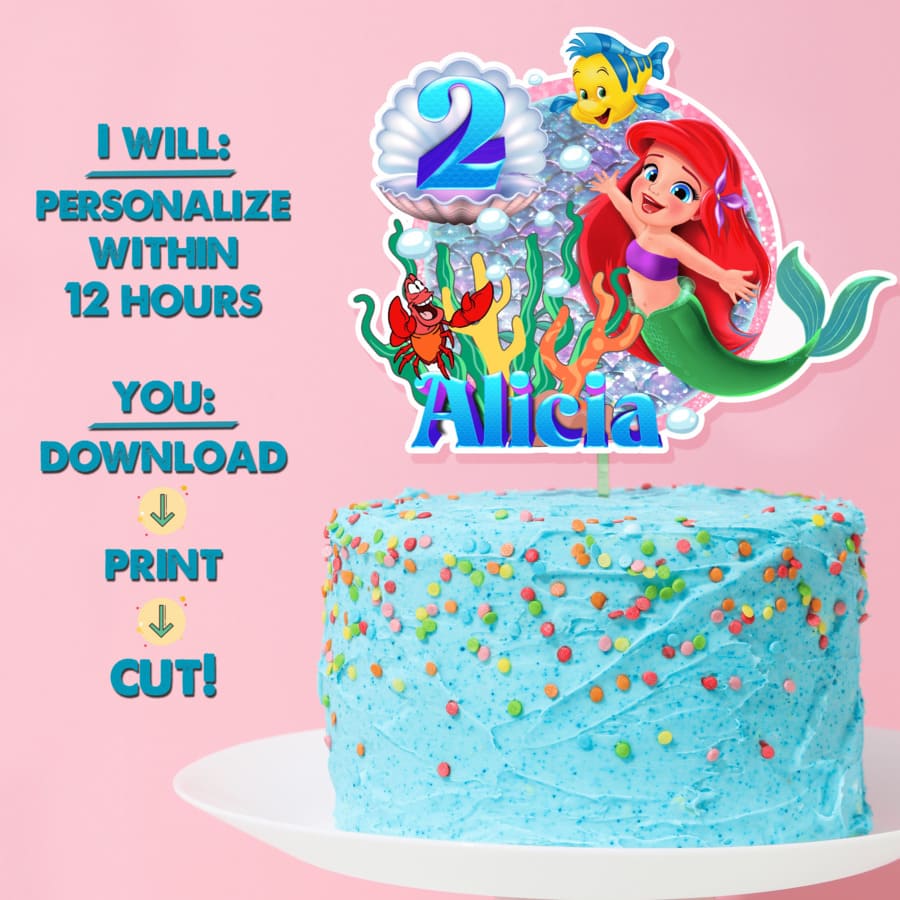 little_mermaid_cake_topper