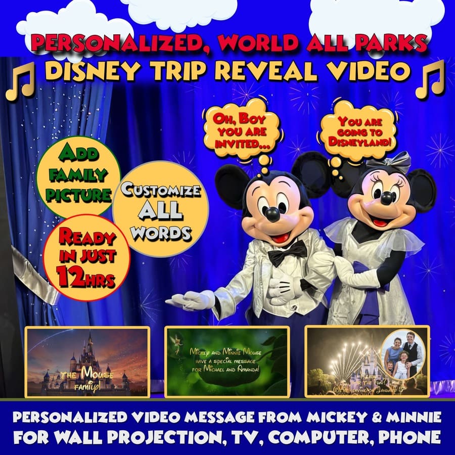 disney world trip reveal video message from mickey and minnie mouse